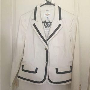 Lightweight jacket beige with navy trim